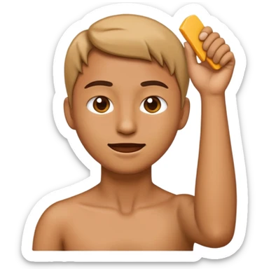 An emoji with their hand, making a cutting motion towards their neck sticker
