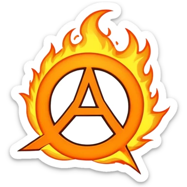 Flaming Anarchy Symbol sticker