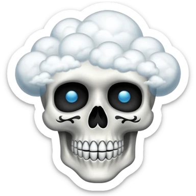 Calavera con nubes sticker