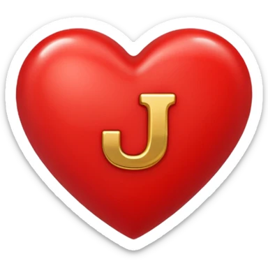 A red heart with the letter "J" in the middle sticker