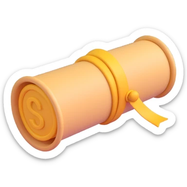 rolled diploma emoji, 3D Microsoft Fluent style sticker