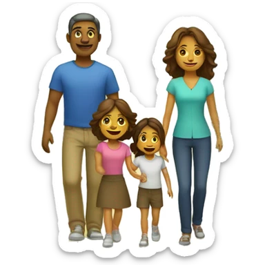 familia papa, mama, hermano mayor y 1 hermana sticker