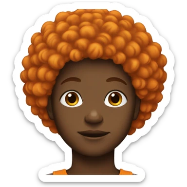 Black teenager with orange afro sticker