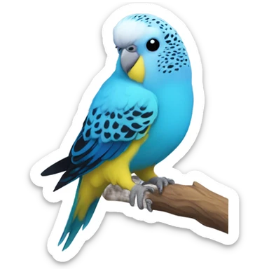 Blue budgie bird sticker