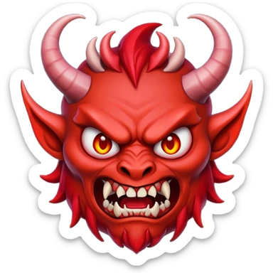 demon with small horn sticker