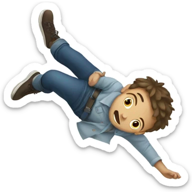  Boy falling sticker