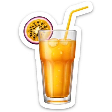 passionfruit & mango soft drink in glass sticker