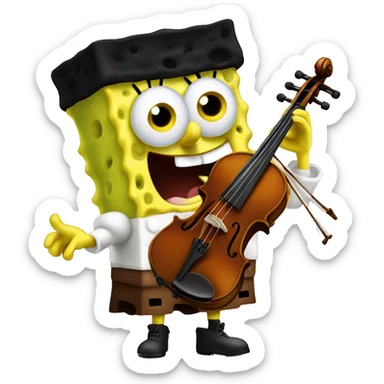 SpongeBob SquarePants playing a violin  sticker