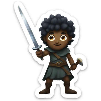 Fae man with shadows and a sword sticker