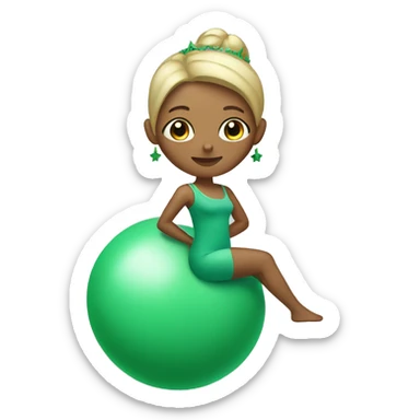 green pilates princess  sticker