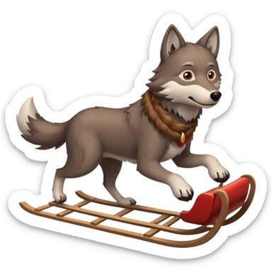 wolf sled sticker