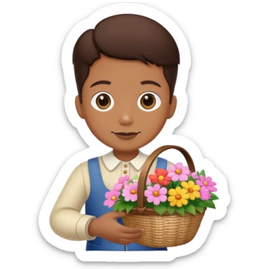 Bassie from dandy’s world hear basket with flowers sticker