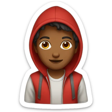 tamil kid with a red hoodie light brown sticker
