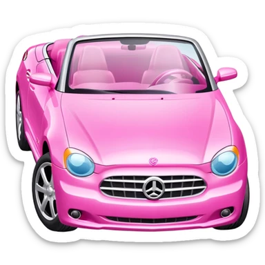 pink barbie convertible car sticker