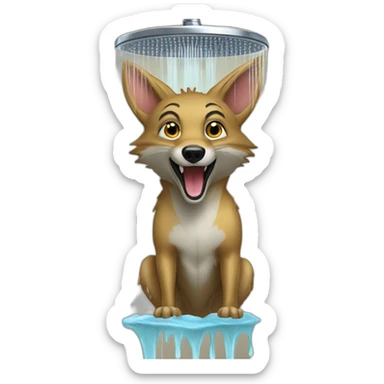 Jackal in shower sticker