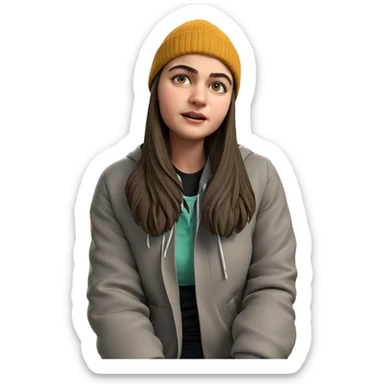 girl in beanie and jacket sticker