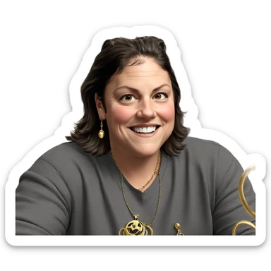 smiling boy with jewelry sticker