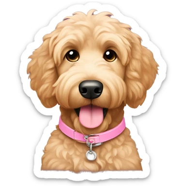 Goldendoodle pink collar  sticker