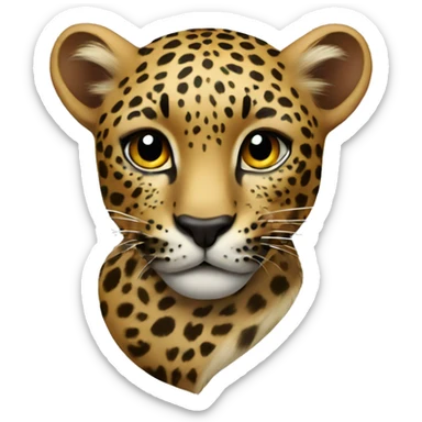 Leopard heart sticker