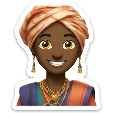 Majama Che!" (All good!)

Visual: A cheerful character with a broad smile and good looks and dancing doing Garba  sticker