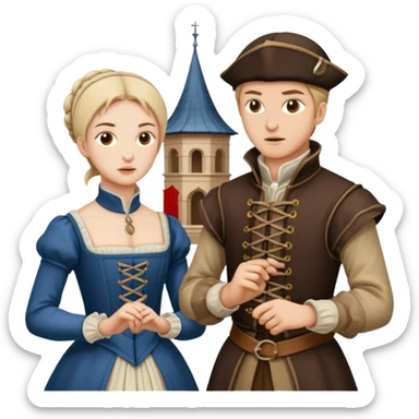 2 people fighting over achitecture style 16th century architects sticker