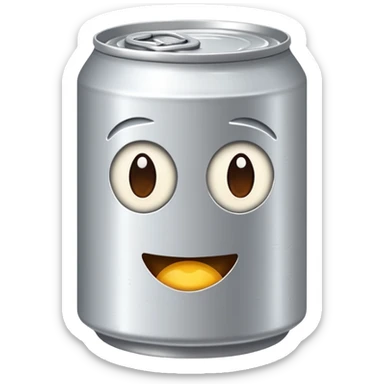 flattened beverage can sticker