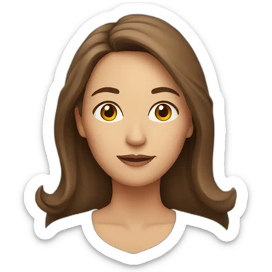 middle age woman with long brown hair sticker