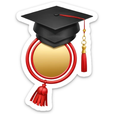 🏅 Medal + Graduation Cap sticker