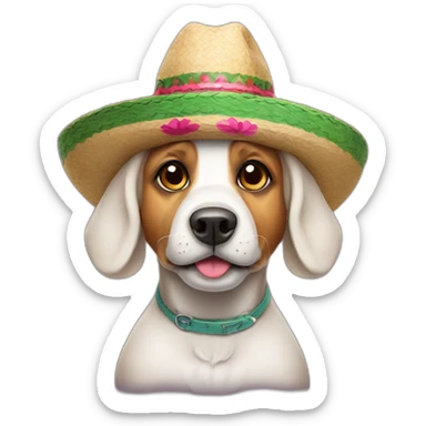 Dog with hat Mexico  sticker