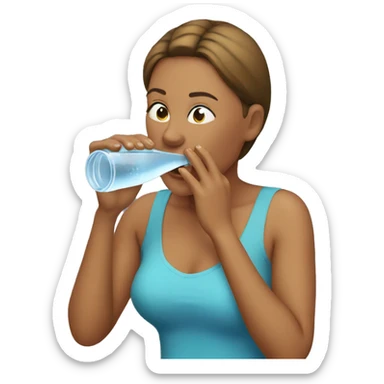 Woman spits water out of her mouth sticker