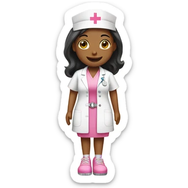 Nurse with pink platforms sticker