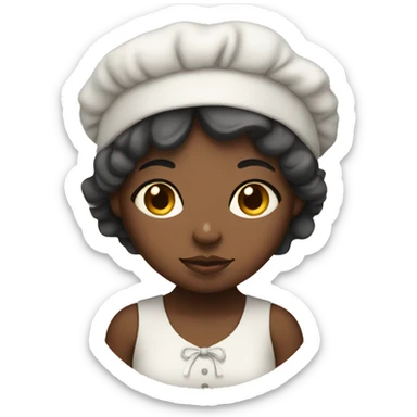 Sleepy black girl with a bonnet   sticker