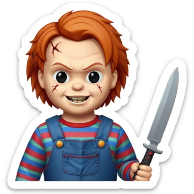 Chuky sicatriz y cuchillo sticker