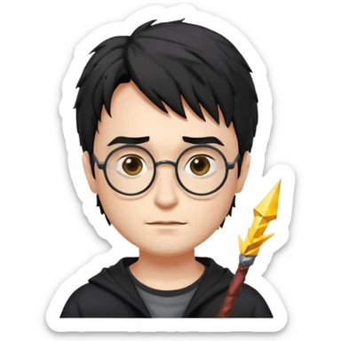 Harry potter with lightening scar on forehead sticker