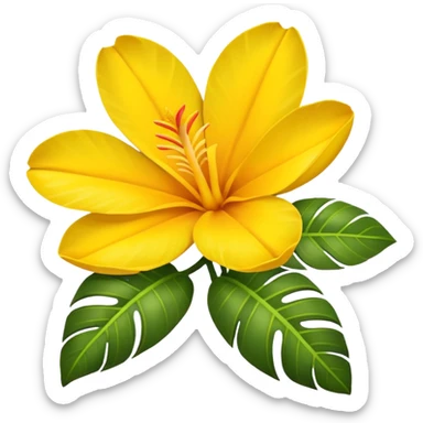 tropical flower yellow sticker