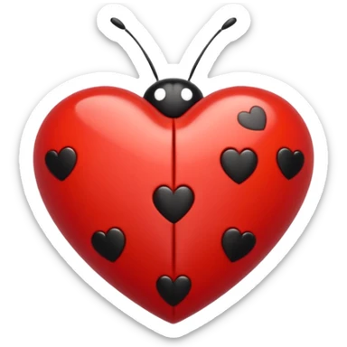 heart with a ladybug motif sticker