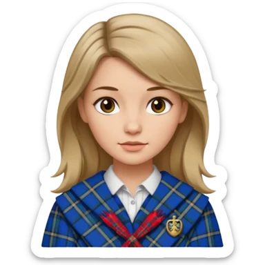 female with scottish attaire and dark blonde hair sticker