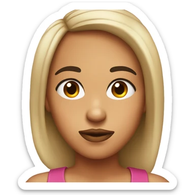 raising one eyebrow with lip pout sticker