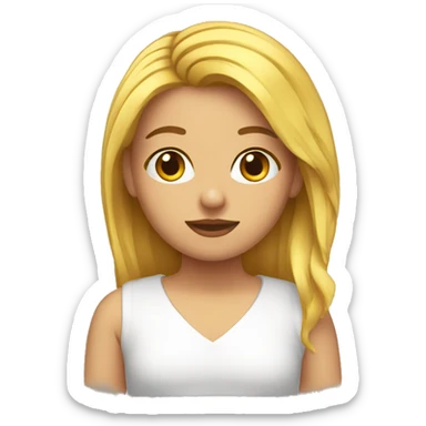 Chica Rubia con pestañas  sticker