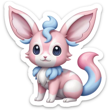 Colorful Sylveon-Espurr-Minccino-hybrid sticker