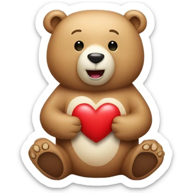 bear with heart saying i love you sticker