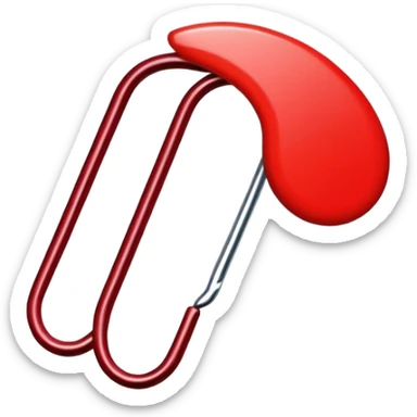 cute bright red hairpin hair clip sticker