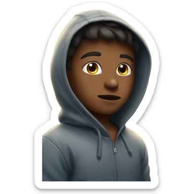 boy in hoodie under sky sticker