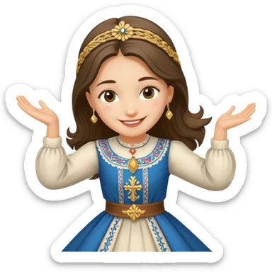 Girl Serbian orthodox folklore dancing with nosnja  sticker