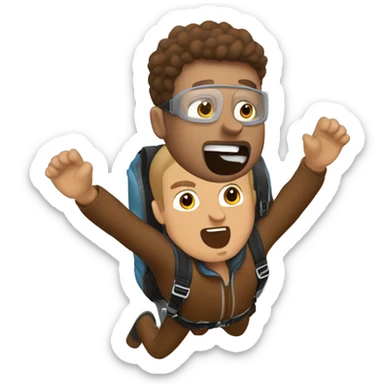 Man skydive brown kurze Haar drei Tage bart sticker