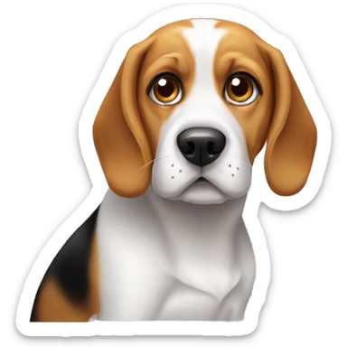 Cane beagle, che indossa degli occhiali tondi sticker