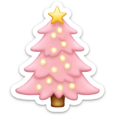 light pink christmas tree with warm lights and pink ordiments sticker