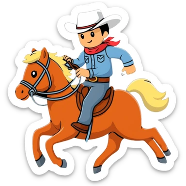 cowboy riding a horse sticker