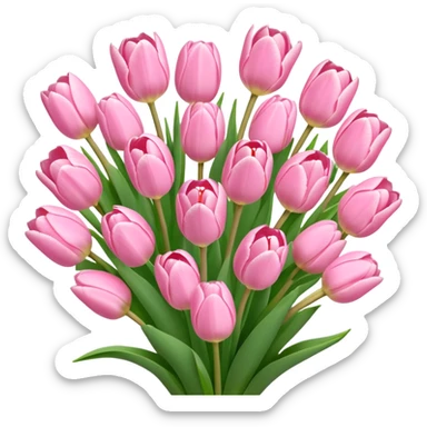 bouquet of tulips (baby pink colour) 25 flowers  sticker