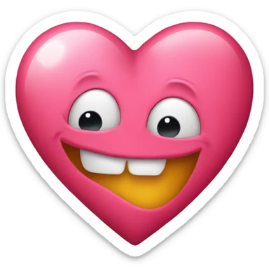 Emoji love heart with drool sticker